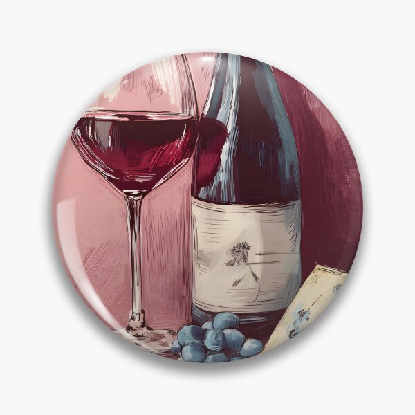 Item preview, Indulge in Refined Flavor - Red Wine, Blue Cheese, Grapes, and Olives on a Warm Pink Canvas designed and sold by OlfactoART Studio.
