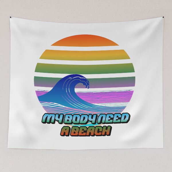 Item preview, My Body Need a Beach - Blue and Pink designed and sold by LKozerski.