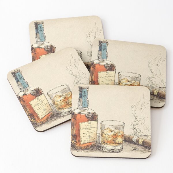 Item preview, Unwind in Vintage Elegance - Whiskey on Ice with Lit Cigar in a Refined and Relaxed Setting designed and sold by OlfactoART Studio.