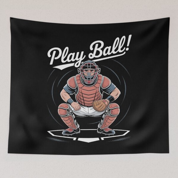 Item preview, Retro Baseball Catcher designed and sold by SignumShop.
