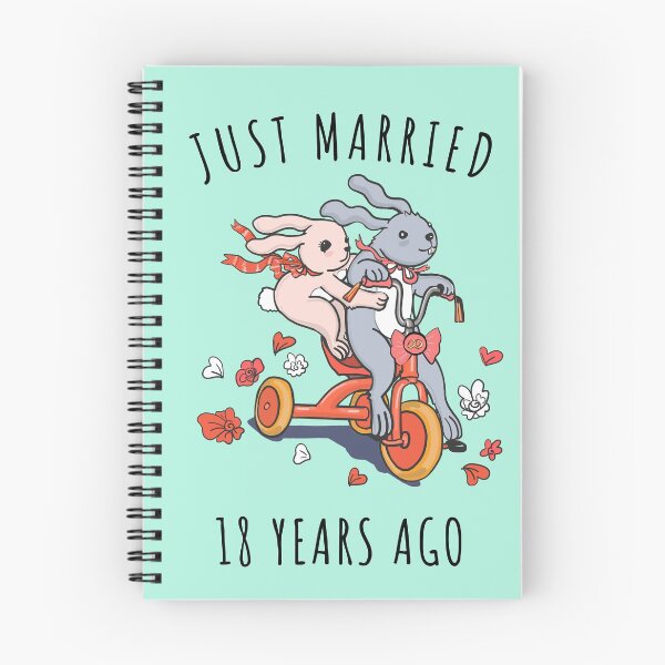 Item preview, Just Married 18 Years Ago - 18th Anniversary Couple Bunnies Tee, Phone Cases And Other Gifts designed and sold by MemWear.