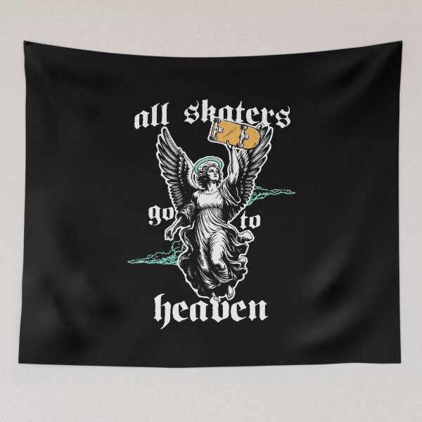 Item preview, All Skaters Go To Heaven Gothic Angel Skateboard Streetwear designed and sold by sXe-art.