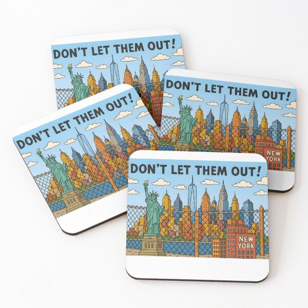 Item preview, "Don’t Let Them Out! – NYC Behind the Cartoon Fence" designed and sold by NCLaserDesigns.