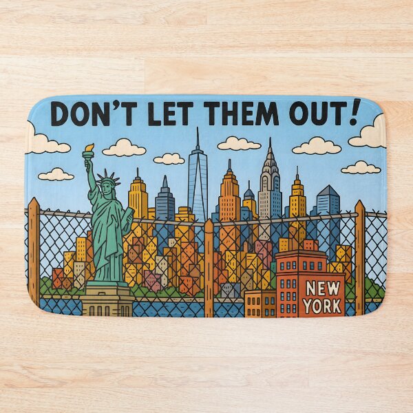 Item preview, "Don’t Let Them Out! – NYC Behind the Cartoon Fence" designed and sold by NCLaserDesigns.
