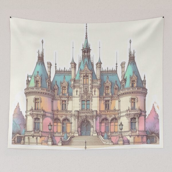Item preview, Minimalist French Castle - Modern Chateaucore Aesthetic Wall Art designed and sold by Sugar Wisdom .