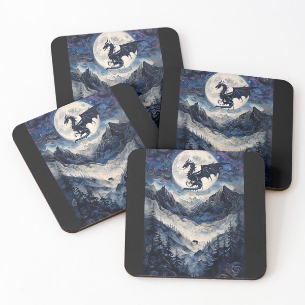 Item preview, Celestial Night Dragon – Fantasy Moonrise Over Enchanted Mountains designed and sold by GiftLore Studio.