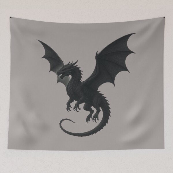 Item preview, flying black dragon designed and sold by KrazyArtStyle.