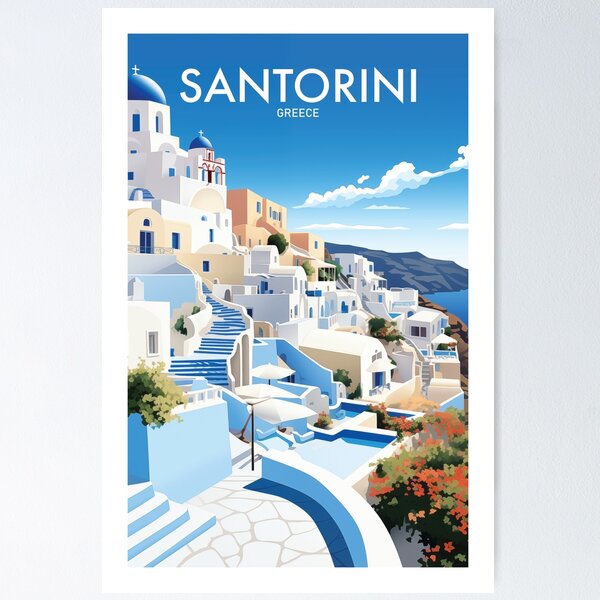 Item preview, SANTORINI TRAVEL ART designed and sold by MarkedArtPrints.