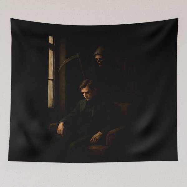 Item preview, Looming Death Scene: Somber Gothic Macabre Art designed and sold by Alan Javier Cordoba Espinosa.