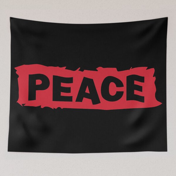 Item preview, PEACE  |  Bold PEACE Statement – Red Grunge Typography Design designed and sold by ManyVersee.