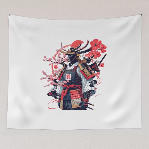 Item preview, Neo samurai - Cyber Bushido Cherry Blossom Design designed and sold by R-G-ARROW.