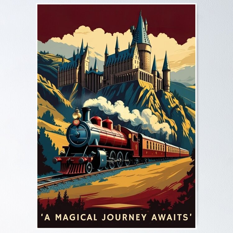 magical scotland poster, highlands poster, mountains, magic school Sticker