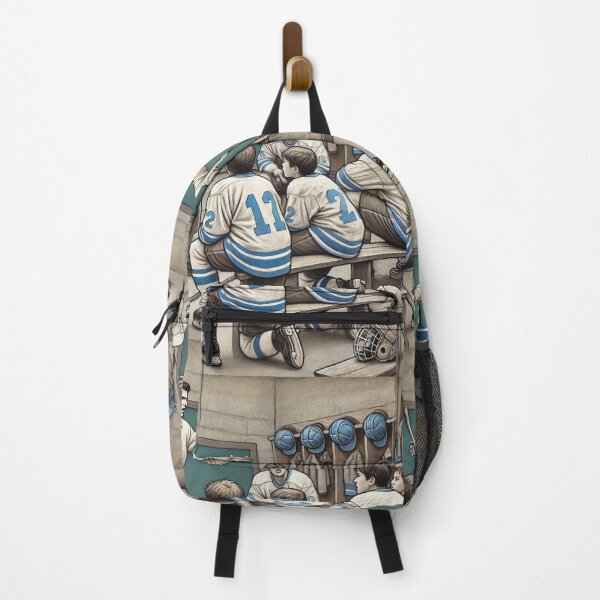 Item preview, hockey themed backpack design designed and sold by TEEJAMBOREE.