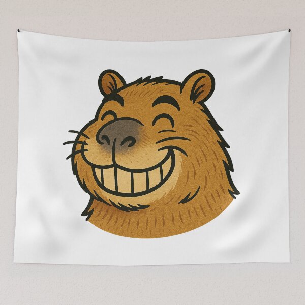 Item preview, Smiling Capybara – Calm Has a Rodent Face designed and sold by Capybarastore_77.