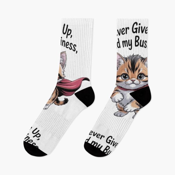 Item preview, Cute Superhero Kitten Art Print - Never Give Up, Mind My Business - Inspirational Cat Lover Gift designed and sold by Puppy Paws.