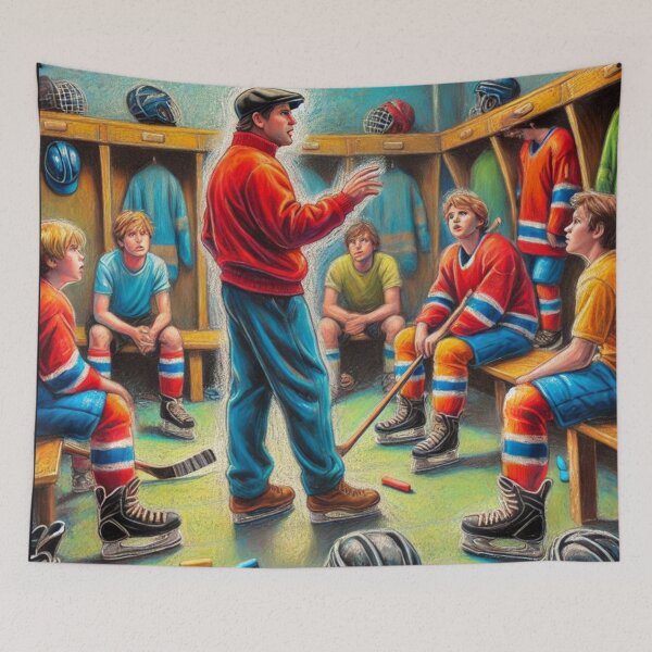 Item preview, hockey themed backpack design designed and sold by TEEJAMBOREE.