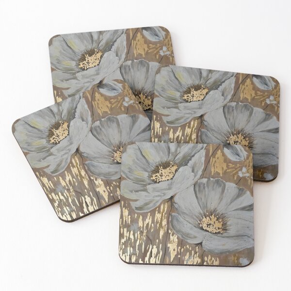 Item preview, White Flowers with golden leaf designed and sold by Alla Gill.