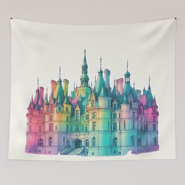Item preview, Minimalist French Castle - Modern Chateaucore Aesthetic Wall Art designed and sold by Sugar Wisdom .