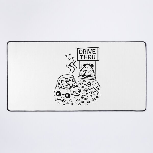 Item preview, Funny Opossum Drive-Thru Shirt – Trash Family Doodle Tee for Trash Lovers designed and sold by Thehatinthecat.