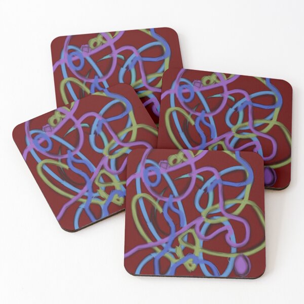 Item preview, Wild lines abstract design in red, pink, blue, yellow with a retro touch designed and sold by Susanna Schorr.