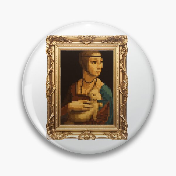 Item preview, Lady with an Ermine Leonardo da Vinci pixelart designed and sold by AleksandriasArt.