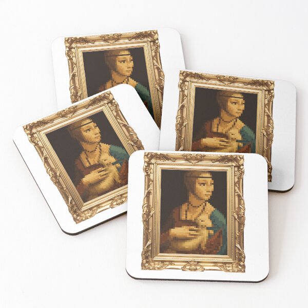 Item preview, Lady with an Ermine Leonardo da Vinci pixelart designed and sold by AleksandriasArt.