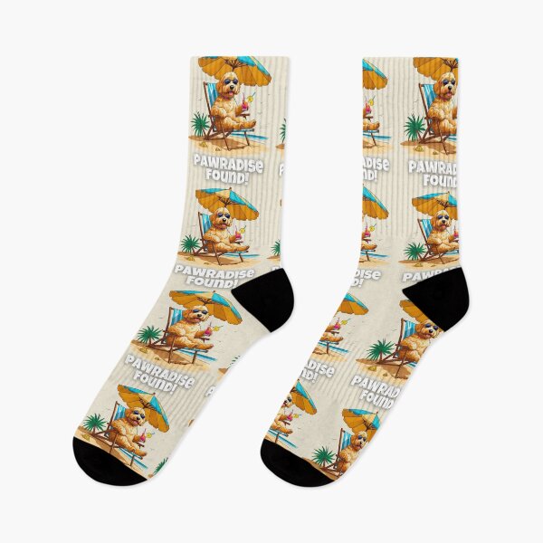 Item preview, Pawradise Found – Chill Goldendoodle Beach Cartoon for Doodle Lovers designed and sold by Fredster1966.
