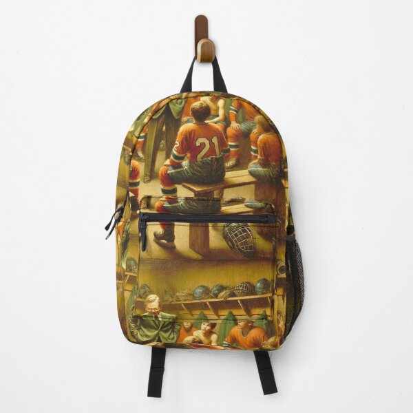 Item preview, hockey themed backpack design designed and sold by TEEJAMBOREE.