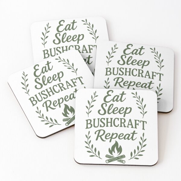 Item preview, Eat Sleep Bushcraft Repeat Prepper Survival designed and sold by LuminOrb.