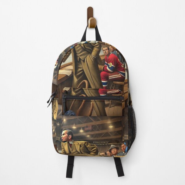Item preview, hockey themed backpack design designed and sold by TEEJAMBOREE.