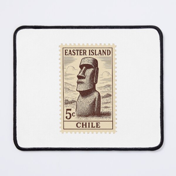 Item preview, Easter Island Moai Stamp – Vintage Chile Travel Illustration designed and sold by Greemo03.