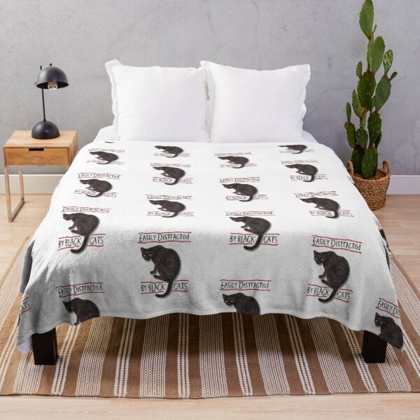 Item preview, Easily distracted by black cats gifts for cat lovers designed and sold by alczar.