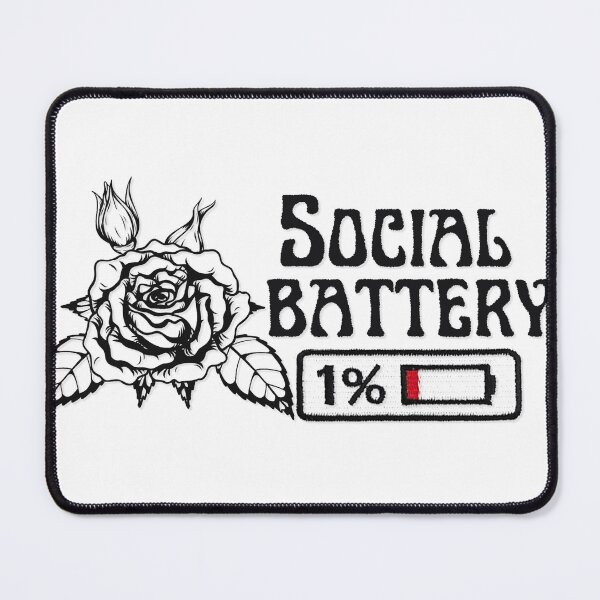 Item preview, Social Battery 1% – Goth Rose & Dark Humor Sticker designed and sold by ForgeCreativity.