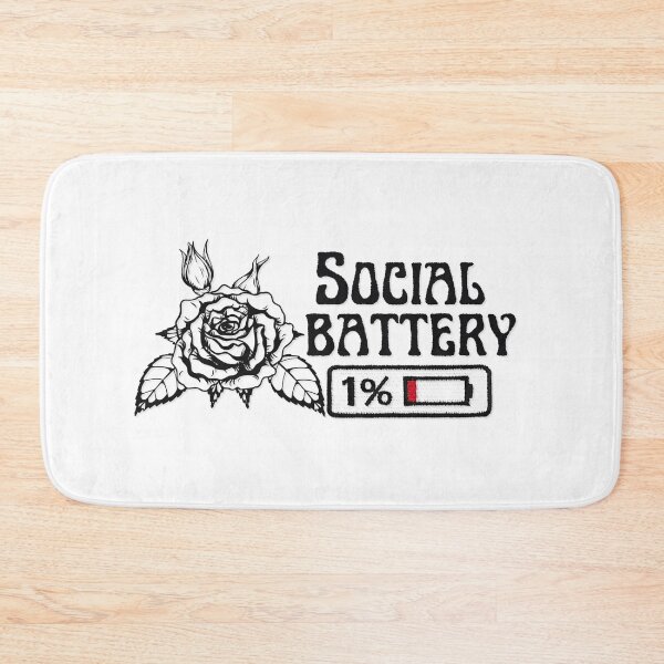 Item preview, Social Battery 1% – Goth Rose & Dark Humor Sticker designed and sold by ForgeCreativity.