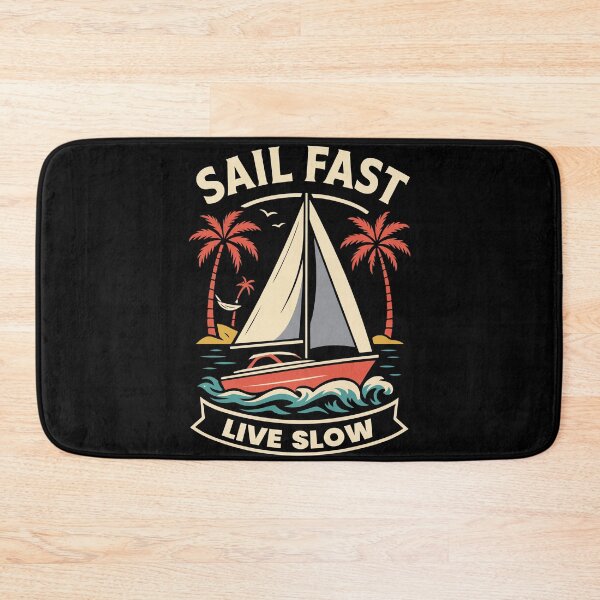 Item preview, Sail Fast Live Slow Captain Boat Nautical saying designed and sold by LuminOrb.