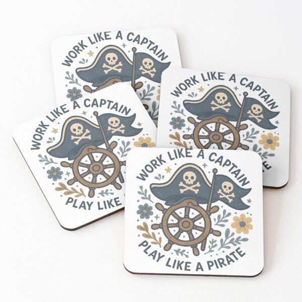 Item preview, Work Like A Captain Play Like A Pirate Nautical designed and sold by LuminOrb.