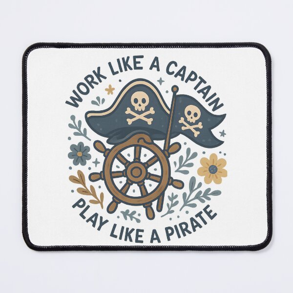 Item preview, Work Like A Captain Play Like A Pirate Nautical designed and sold by LuminOrb.