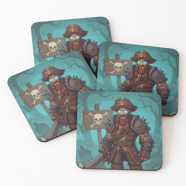 Item preview, Undead Pirate Warrior Cartoon – Spooky Skeleton Captain with Glowing Eyes designed and sold by -DEEWOLF-.