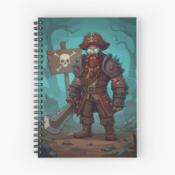 Item preview, Undead Pirate Warrior Cartoon – Spooky Skeleton Captain with Glowing Eyes designed and sold by -DEEWOLF-.