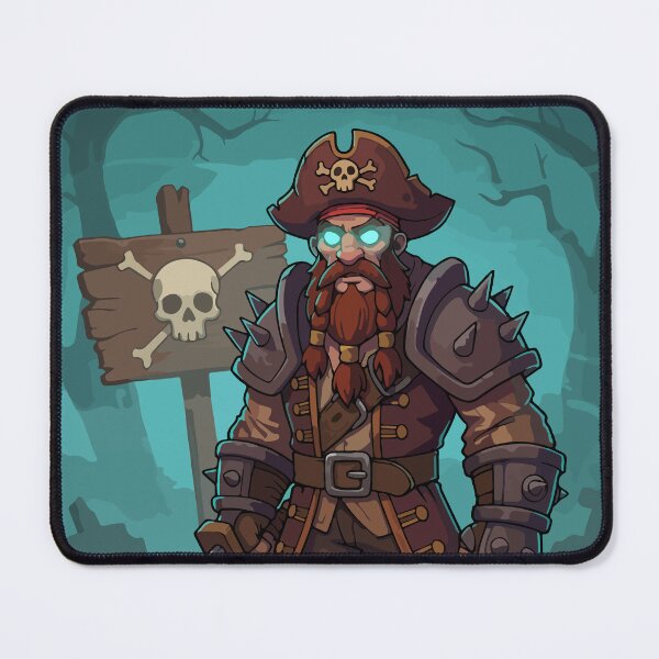 Item preview, Undead Pirate Warrior Cartoon – Spooky Skeleton Captain with Glowing Eyes designed and sold by -DEEWOLF-.