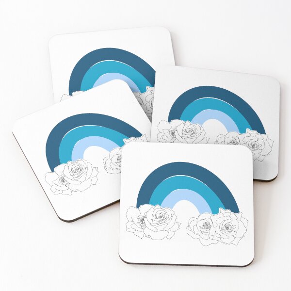 Item preview, Arcoíris con nubes rosas (azul) designed and sold by pforphthalo.