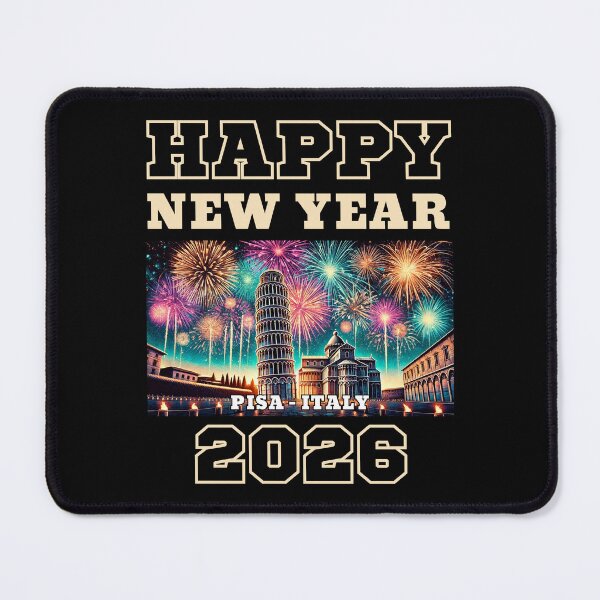 Item preview, Happy New Year 2026 - Pisa - Yellow Edition designed and sold by Manic Merch Designs.