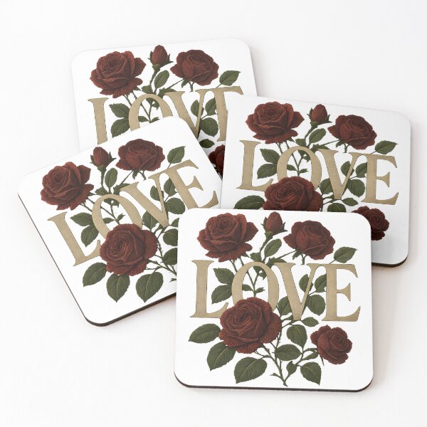 Item preview, Vintage Rose Love Typography – Romantic Floral Design designed and sold by dionisoldschool .