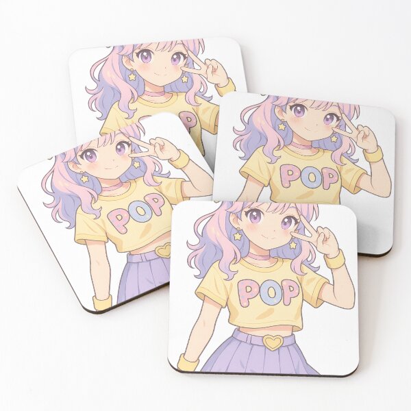 Item preview, Pastel K-pop Idol – Cute Anime Girl T-Shirt Design designed and sold by GummyShelf.