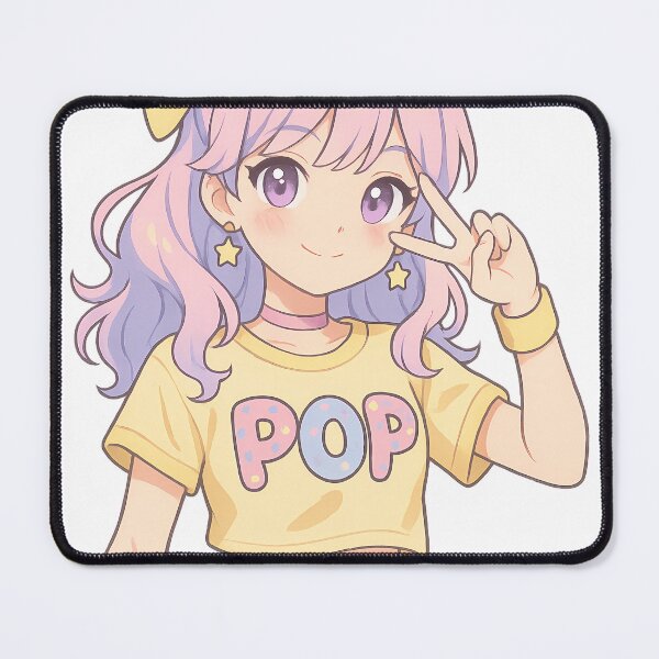 Item preview, Pastel K-pop Idol – Cute Anime Girl T-Shirt Design designed and sold by GummyShelf.