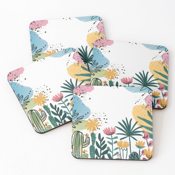 Item preview, Vibrant Boho Cactus & Floral Desert Art Print - Whimsical Botanical Illustration designed and sold by yelkenb.