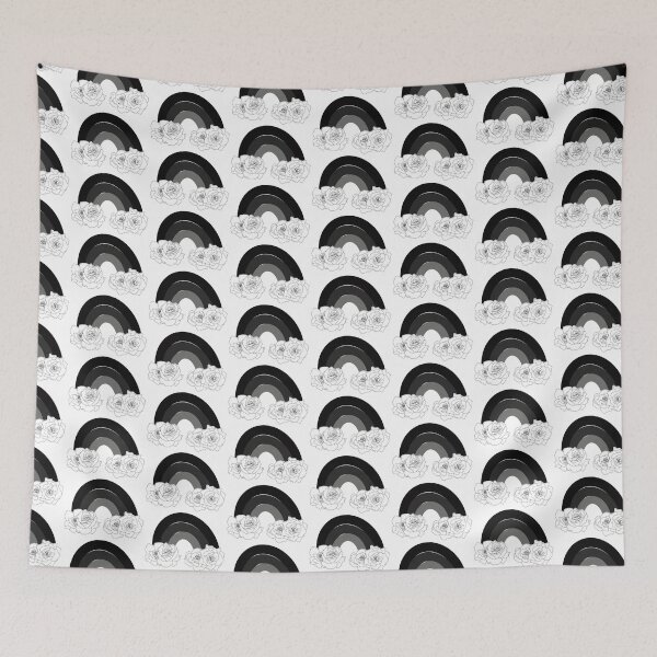 Item preview, Arcoíris con nubes rosas (negro) designed and sold by pforphthalo.
