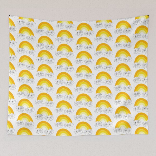 Item preview, Arcoíris con nubes rosas (amarillo) designed and sold by pforphthalo.