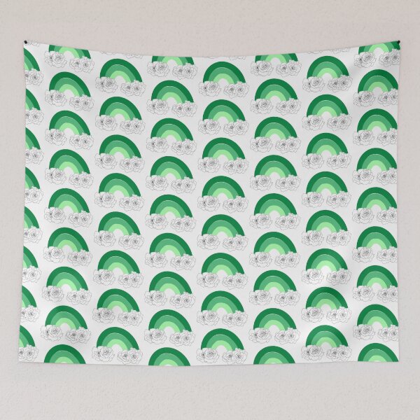 Item preview, Arcoíris con nubes rosas (verde) designed and sold by pforphthalo.