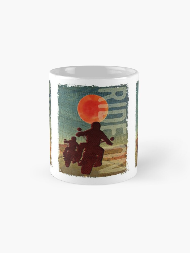 Thumbnail 4 of 6, Coffee Mug, Bikers in the sunset designed and sold by Laurent in Long Beach, CA.